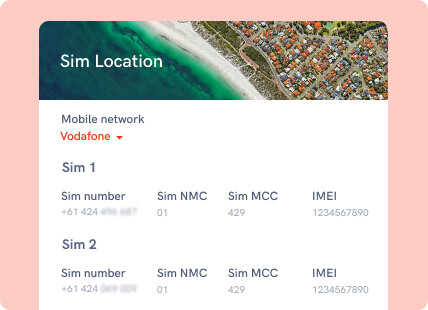 Monitor sim location